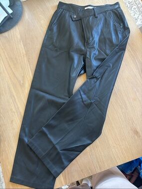 Levi's Black Faux Leather High-Waist Trousers